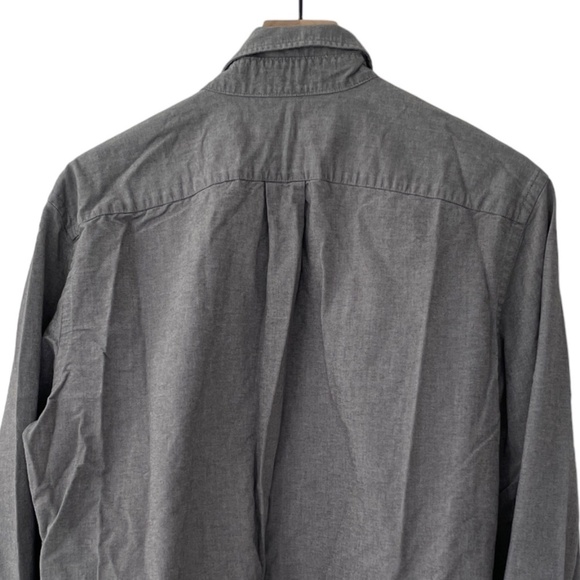 Merona Men's Gray Long Sleeve Button down Shirt Cotton Pocket - Picture 4 of 8